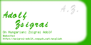 adolf zsigrai business card
